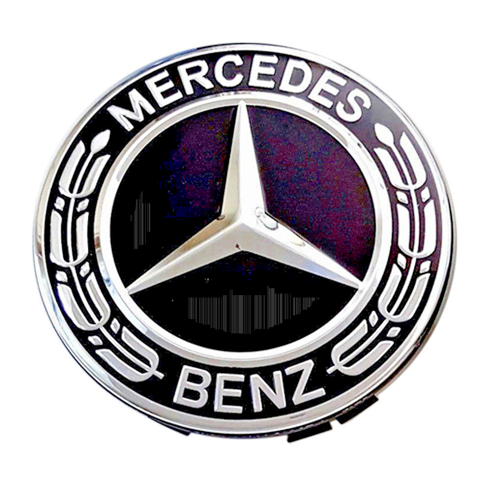 Wheel Center Hub Caps Mercedes Black 75mm Alloy A B C E S M Class ML CLA GLA4