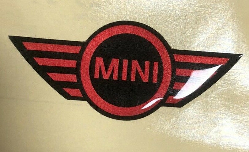 MINI Steering Wheel Badge Logo 3D Gel Domed Red Mini .2 JCW R55 R56 R57 R58 R595