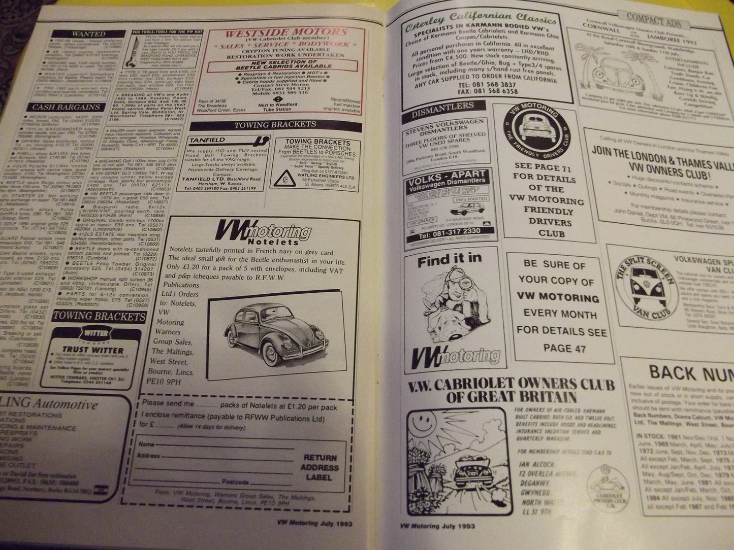 VW MOTORING MAGAZINE JULY1993 #c36