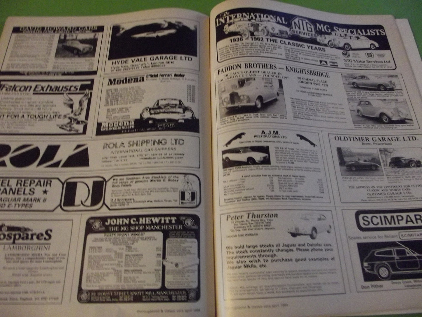 THOROUGHBRED AND CLASSIC CARS MAGAZINE APRIL 1984 #C46