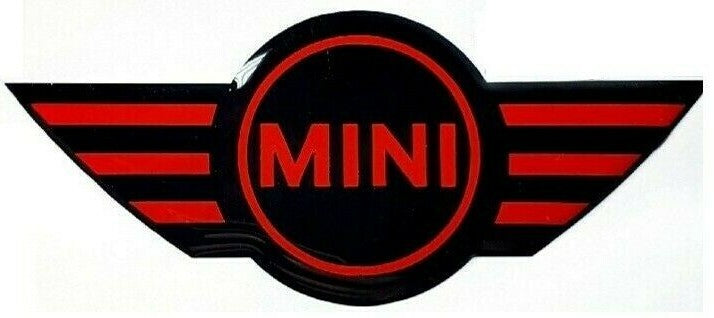 MINI Steering Wheel Logo Badge 3D Gel Domed in Red Mini Gen 1 R50 R52 R53 JCW1