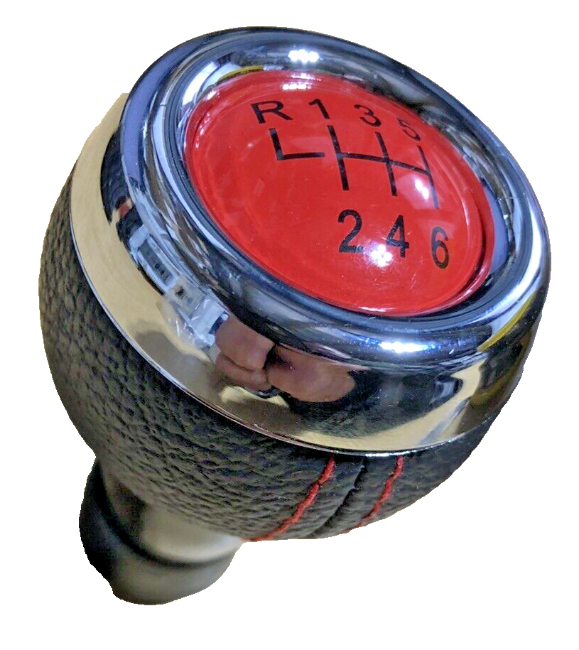 MINI 6 Speed Gear Shift Knob Soft Leather Red Shift Pattern R55 R56 R57 R58 R6016