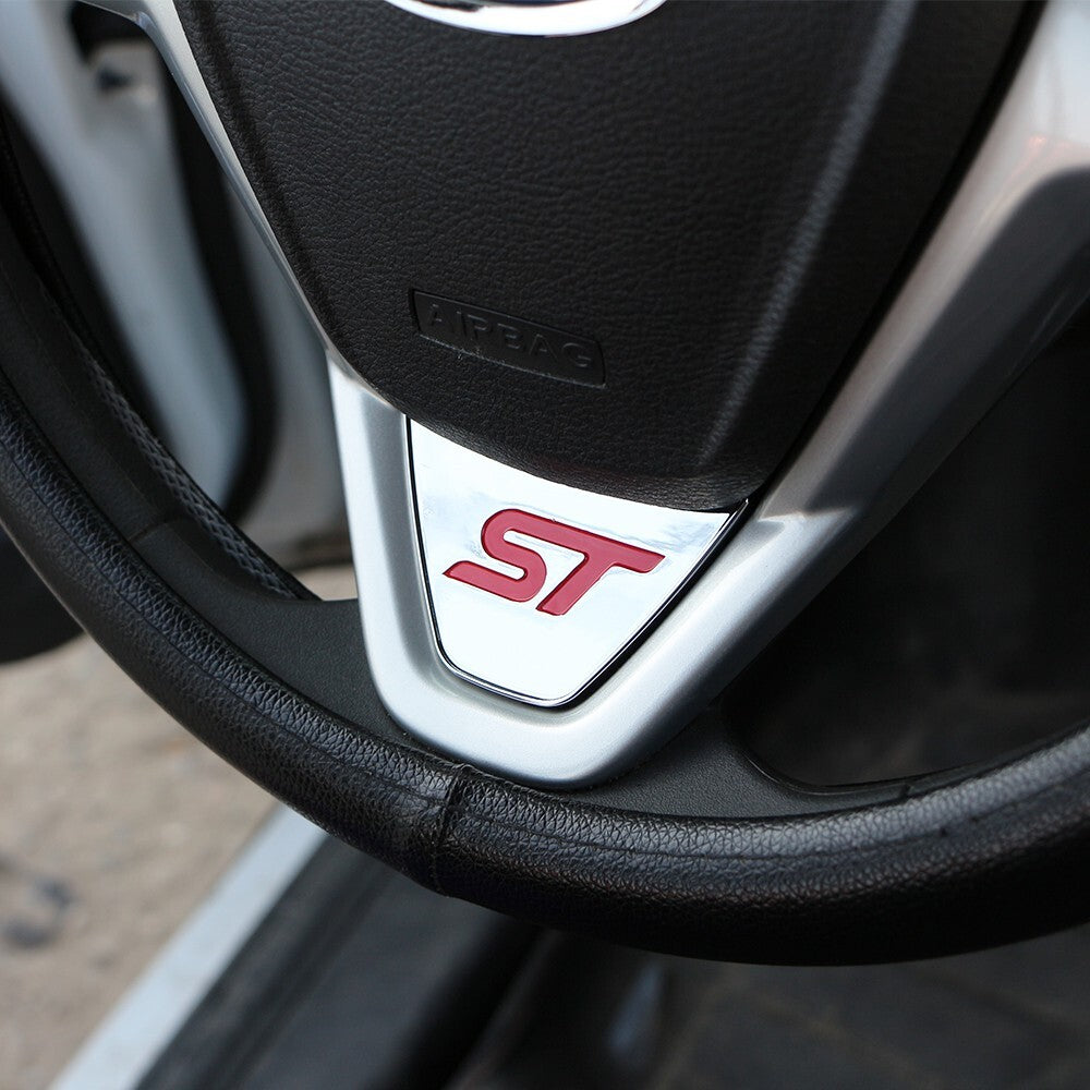 Ford Fiesta ST MK7 MK7.5 Chrome Steering Wheel Badge Trim Red ST9