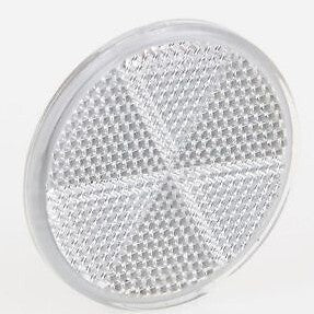 White Stick-on 50mm Round Circular Trailer Caravan Reflectors 2x Self-Adhesive 1