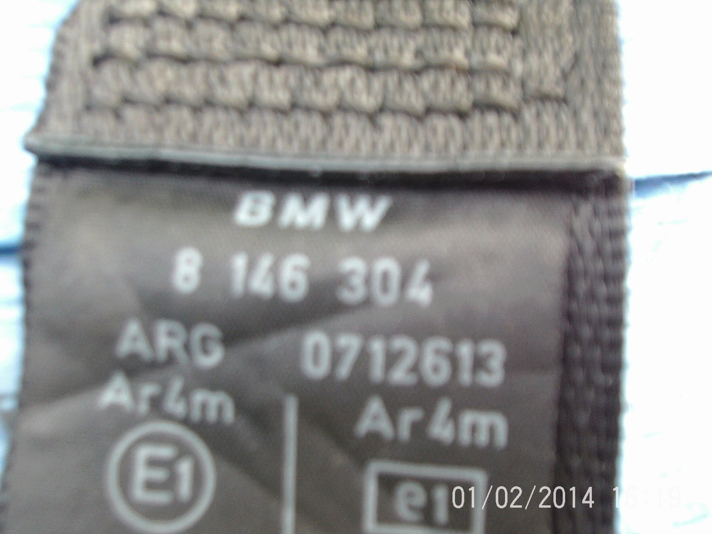 8146304 REAR SEAT BELT RIGHT = O/S from BMW E36 316 Ti COMPACT1