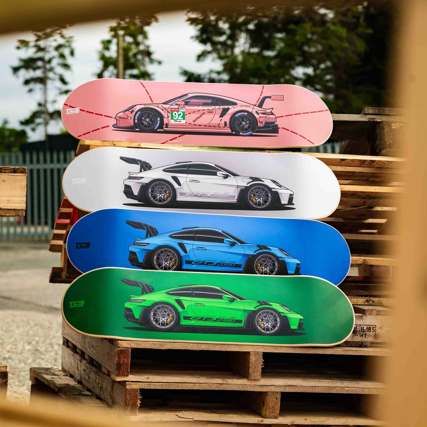 Porsche 911 GT3 RS Skate Deck Wall Art - Purple