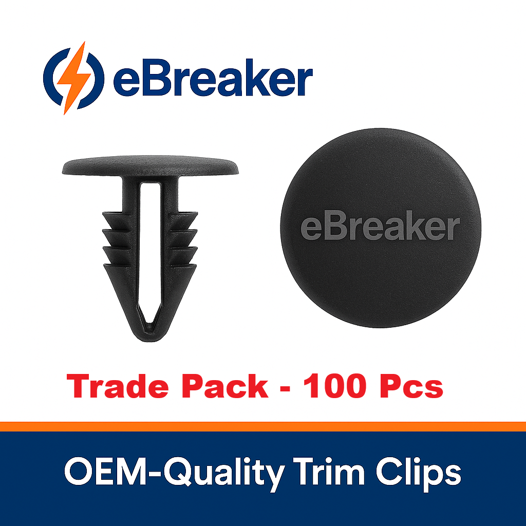 Universal Push Fit Black Button Head Interior Trim Panel Clips - 4-5mm Hole