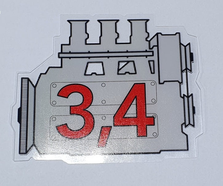 Porsche 911 3.4 engine window sticker - Retro Outlaw style rear screen decal