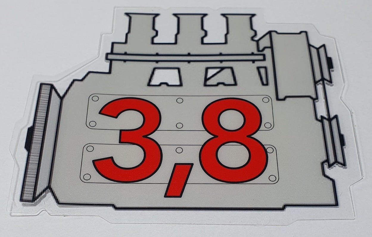 Porsche 911 3.8 engine window sticker - Retro Outlaw style rear screen decal