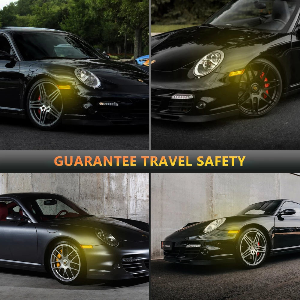 PORSCHE DYNAMIC LED SMOKED SIDE INDICATOR REPEATER LIGHTS 911 - 997 - 987