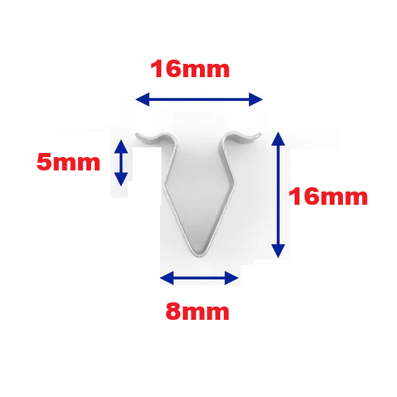 Metal Spring Trim Clip 16mm VW Audi Skoda SEAT - 4A0867276A