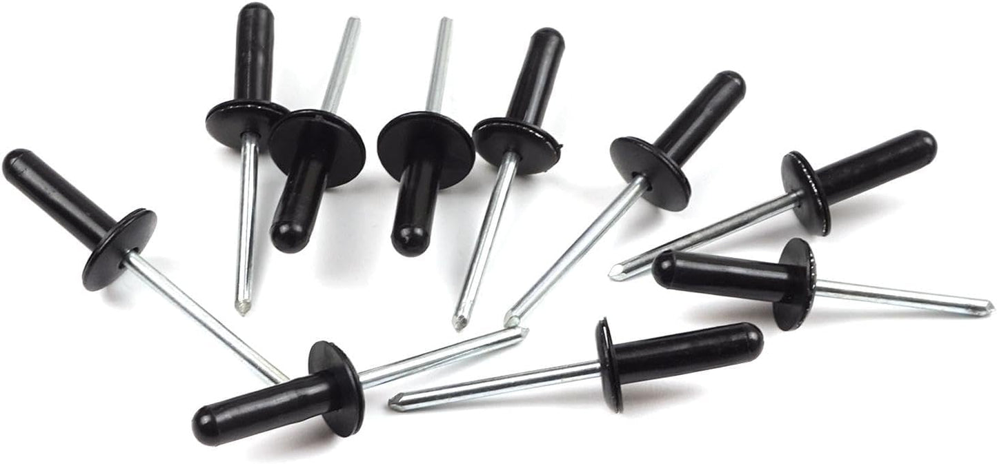 Universal 6.5mm Aluminium Rivet with Black Plastic Head