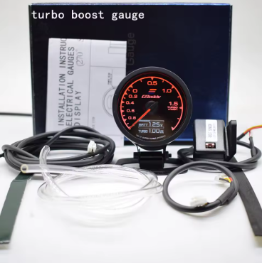 Turbo Boost & Vacuum Gauge  Complete Kit With Hardware – 7 Colour Illumination Digital Monitor 60mm