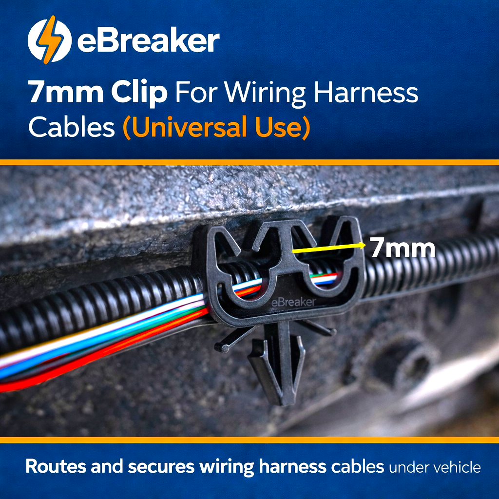 Twin Pipe & Cable Holding Clip - Brake, Fuel & Electrical Lines up to 7mm