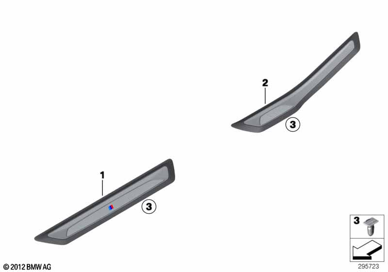 BMW Door Sill Trim Cover Clip - Scuff Plate Fastener 51471840960