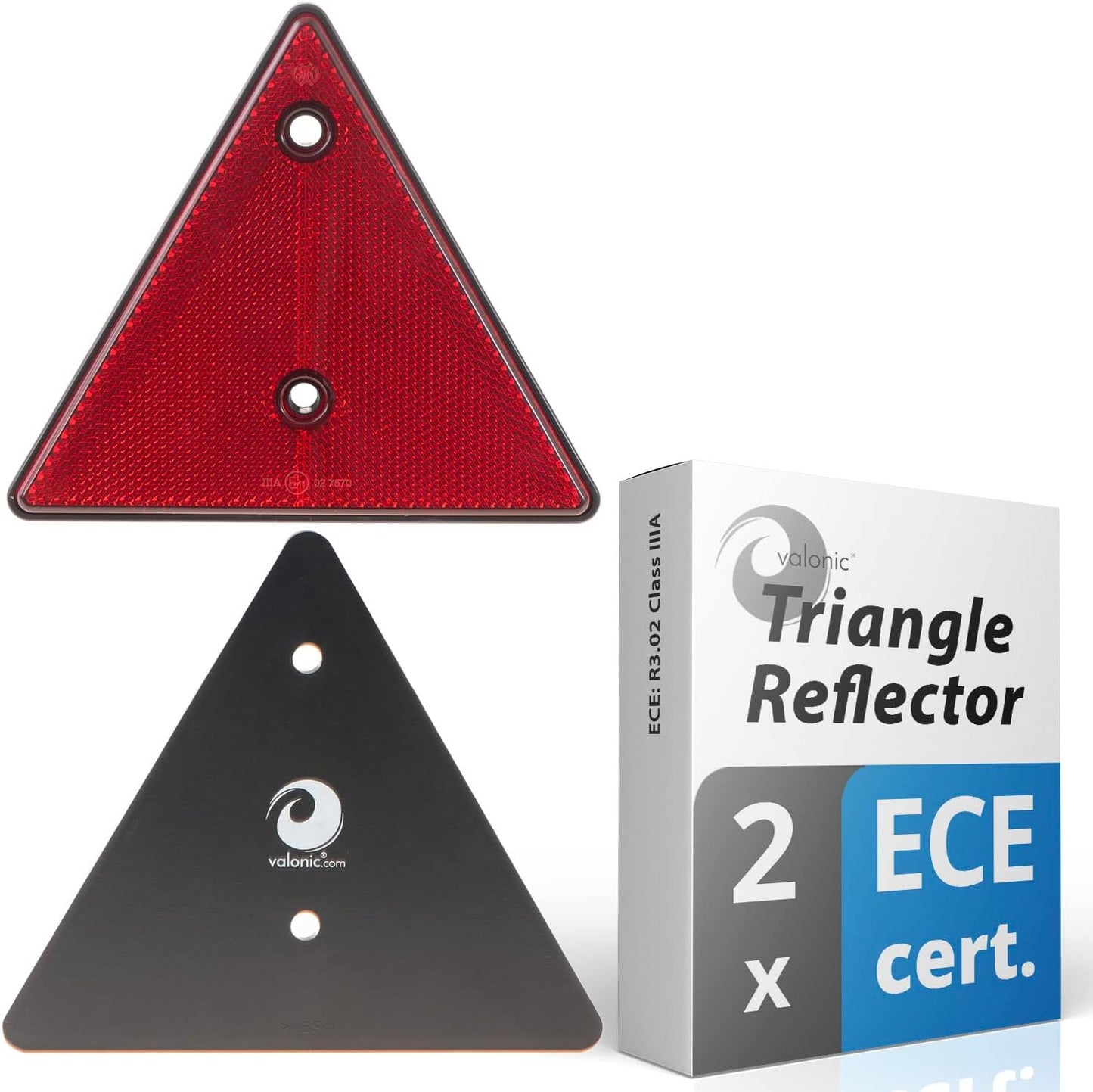 Red Triangle Reflector Set - ECE Trailer Caravan & Recovery Vehicle Safety Reflectors