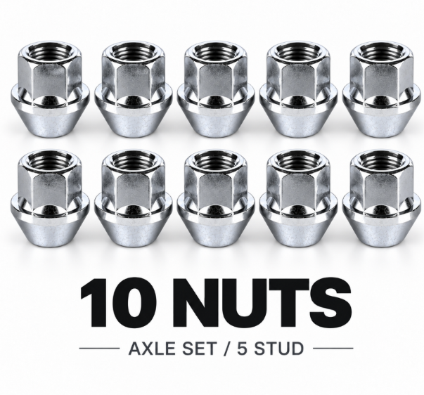 M12x1.25 Open Wheel Nuts 60° Taper 17mm Hex – Subaru Nissan Toyota – eBreaker