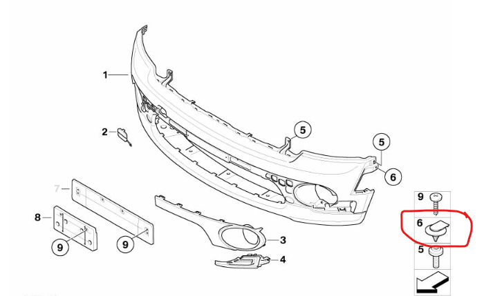 MINI Side Skirt Wheel Arch Trim Clip - 07131480418