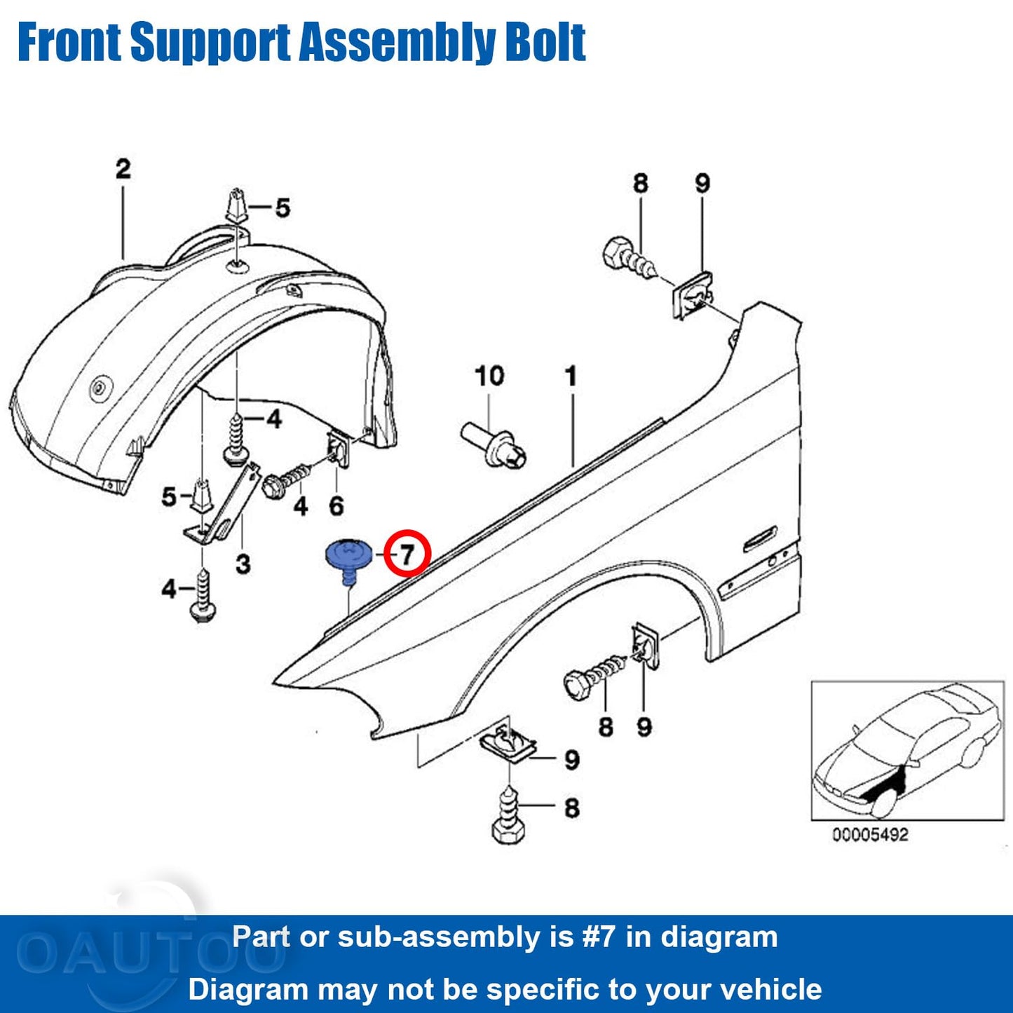 BMW Front Wing Panel Torx Screw - ISA ST6.3 x 14 - 41009163211