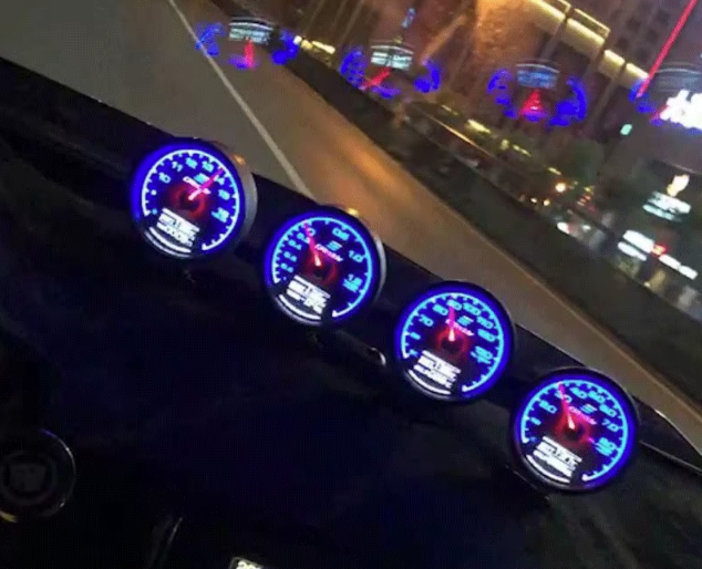 Turbo Boost & Vacuum Gauge  Complete Kit With Hardware – 7 Colour Illumination Digital Monitor 60mm