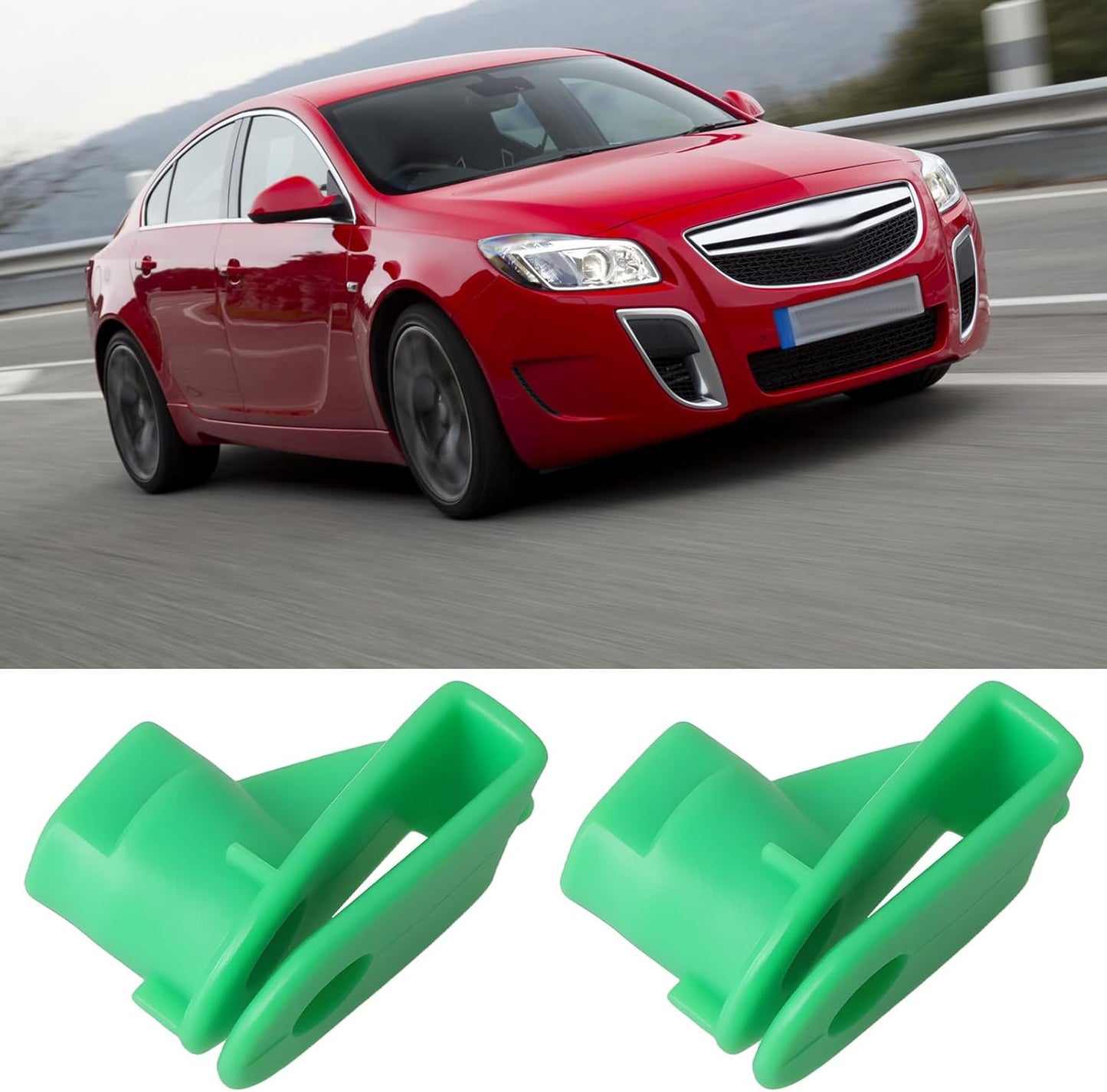 Green Plastic Spire C-Clip - Bumper & Trim Panel Fastener