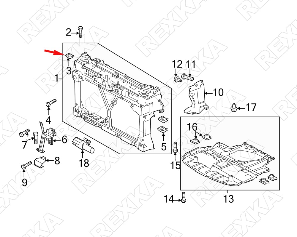 M6 Galvanised Spire Nut C-Clip - Underbody Shield & Trim Panel Fastener