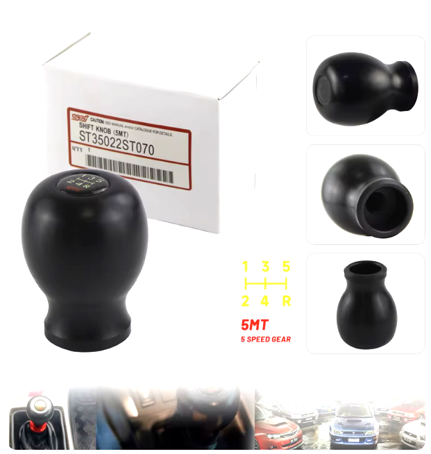 Black Subaru Impreza WRX STI Duracon Style Gear Knob 5 / 6 Speed R-Down Direct Fit