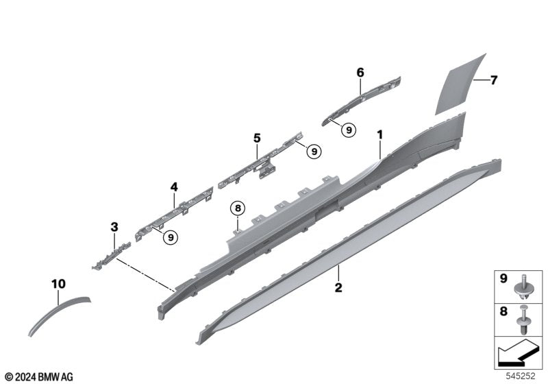 BMW Push Pin Expanding Rivet - Side Skirt & Wheel Arch Trim Clip 07147213303