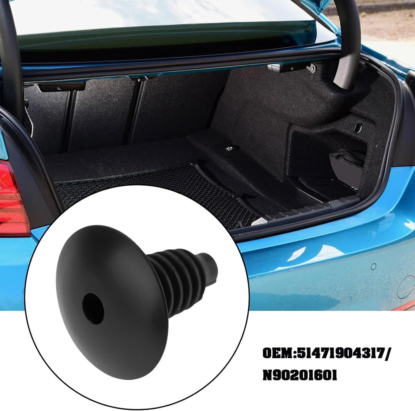 Universal 8mm Fat Fir Tree Push Fit Trim Clip - Black Panel Fastener