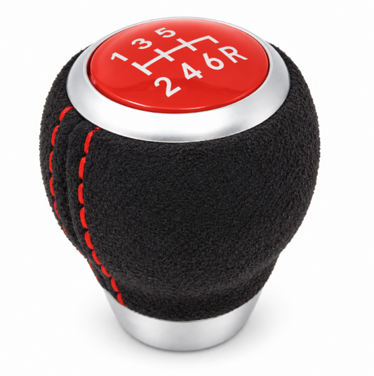 Red Subaru Impreza WRX STI 6 Speed Suede Gear Knob R-Down Direct Fit