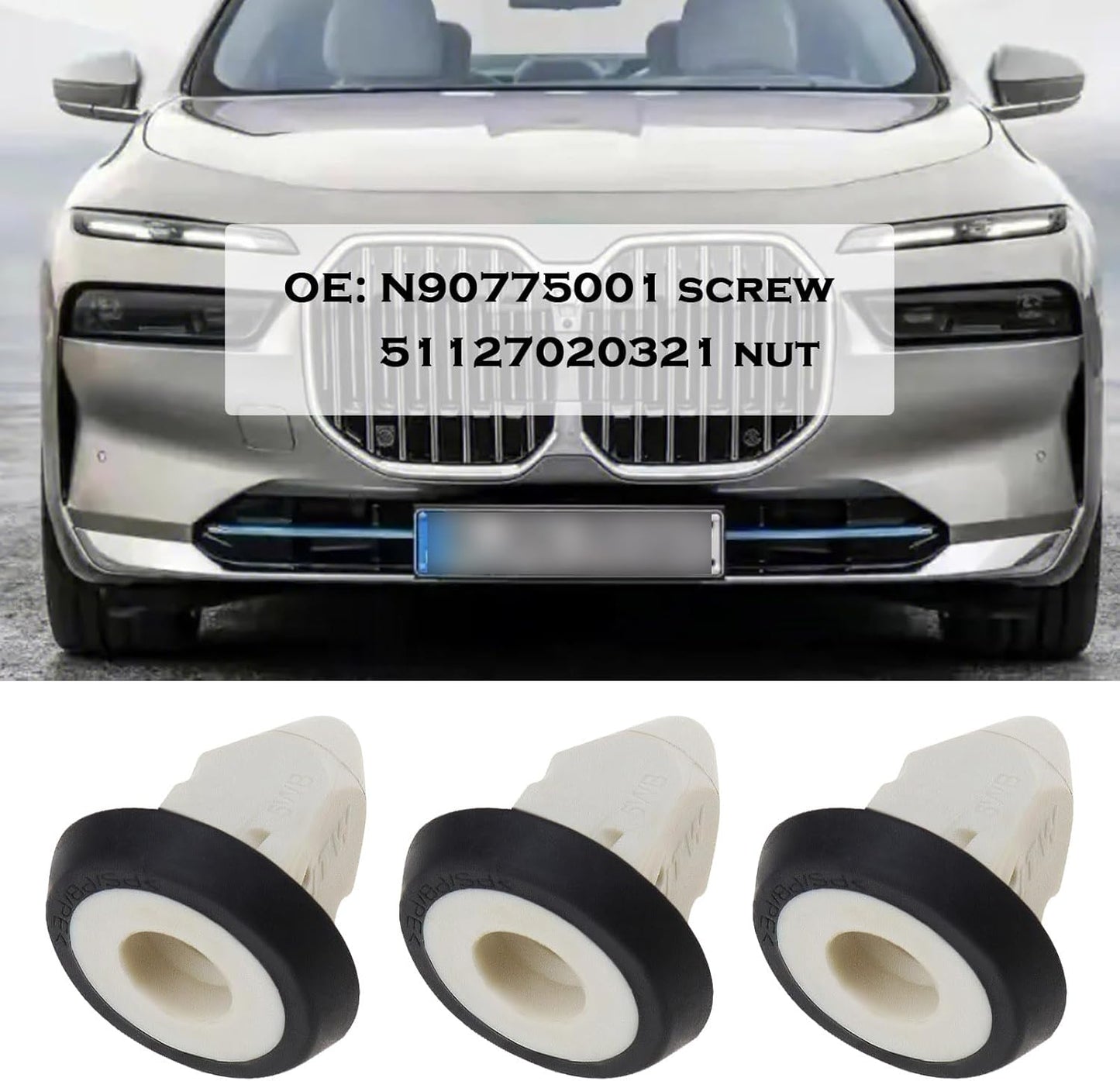 Bodywork Trim & Number Plate Fixing Grommet - Multi-Brand Screw Insert