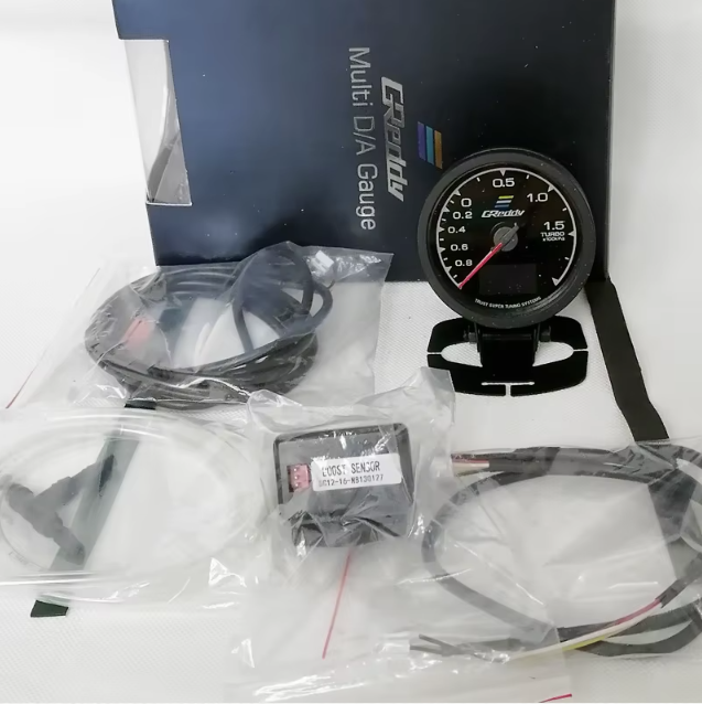 Turbo Boost & Vacuum Gauge  Complete Kit With Hardware – 7 Colour Illumination Digital Monitor 60mm