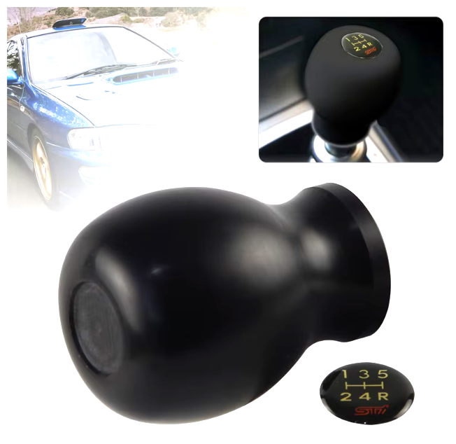 Black Subaru Impreza WRX STI Duracon Style Gear Knob 5 / 6 Speed R-Down Direct Fit