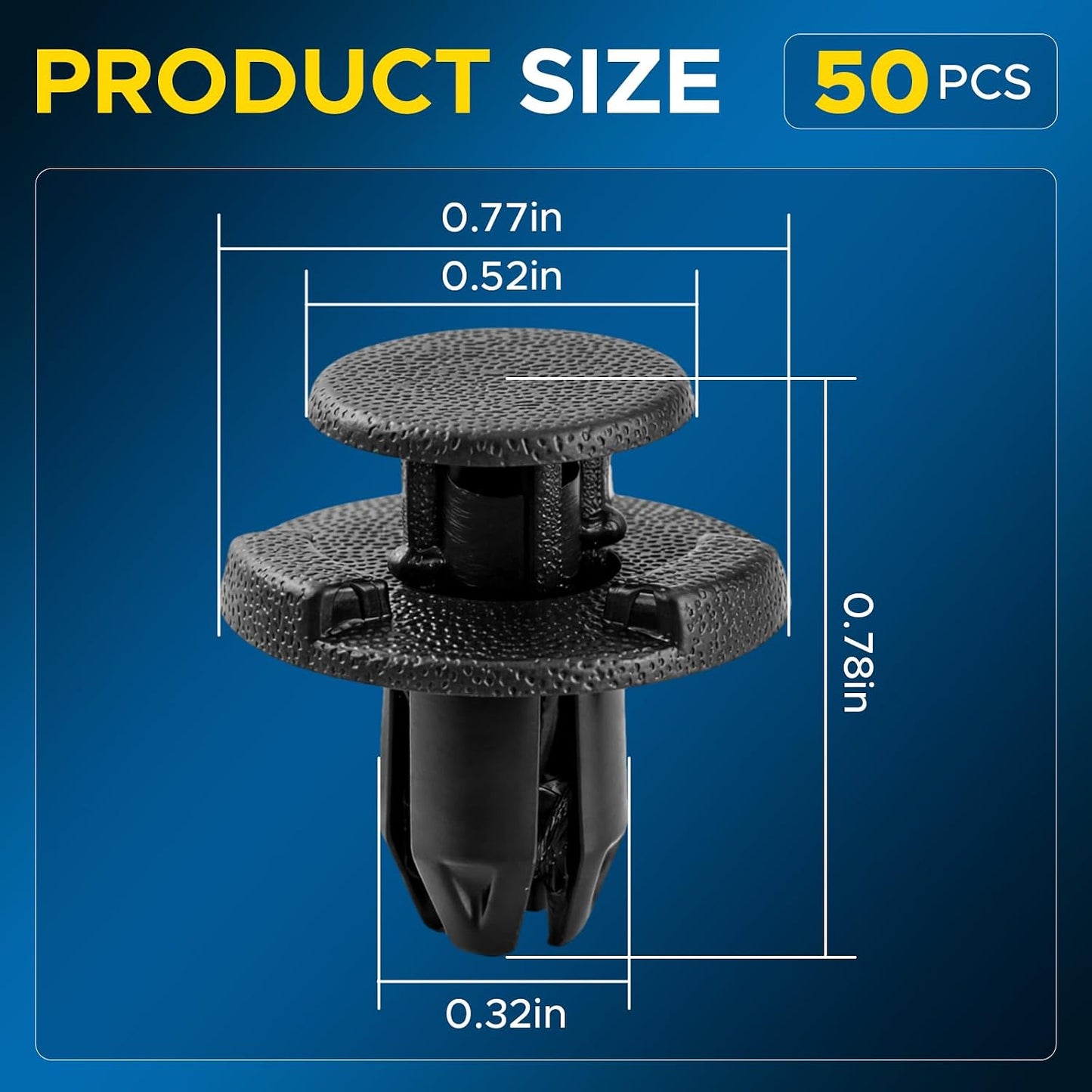 Push Fit Plastic Rivet Trim Clips for Nissan Mazda Ford Renault - 8mm Black