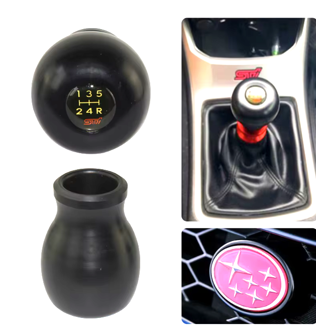 Black Subaru Impreza WRX STI Duracon Style Gear Knob 5 / 6 Speed R-Down Direct Fit