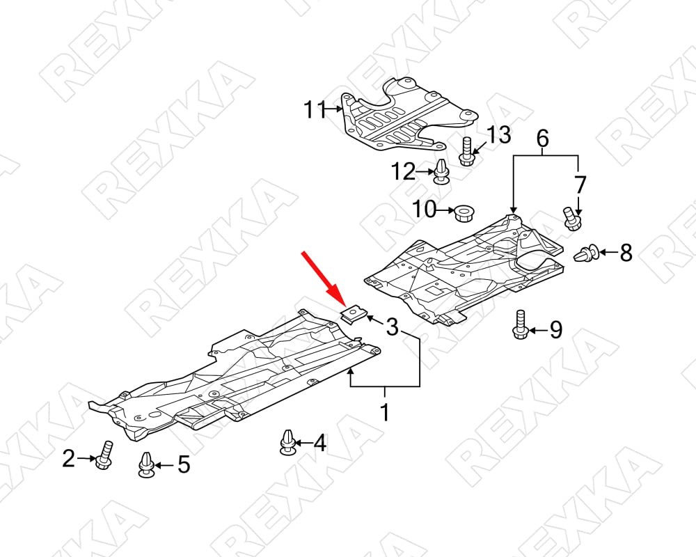 M6 Galvanised Spire Nut C-Clip - Underbody Shield & Trim Panel Fastener