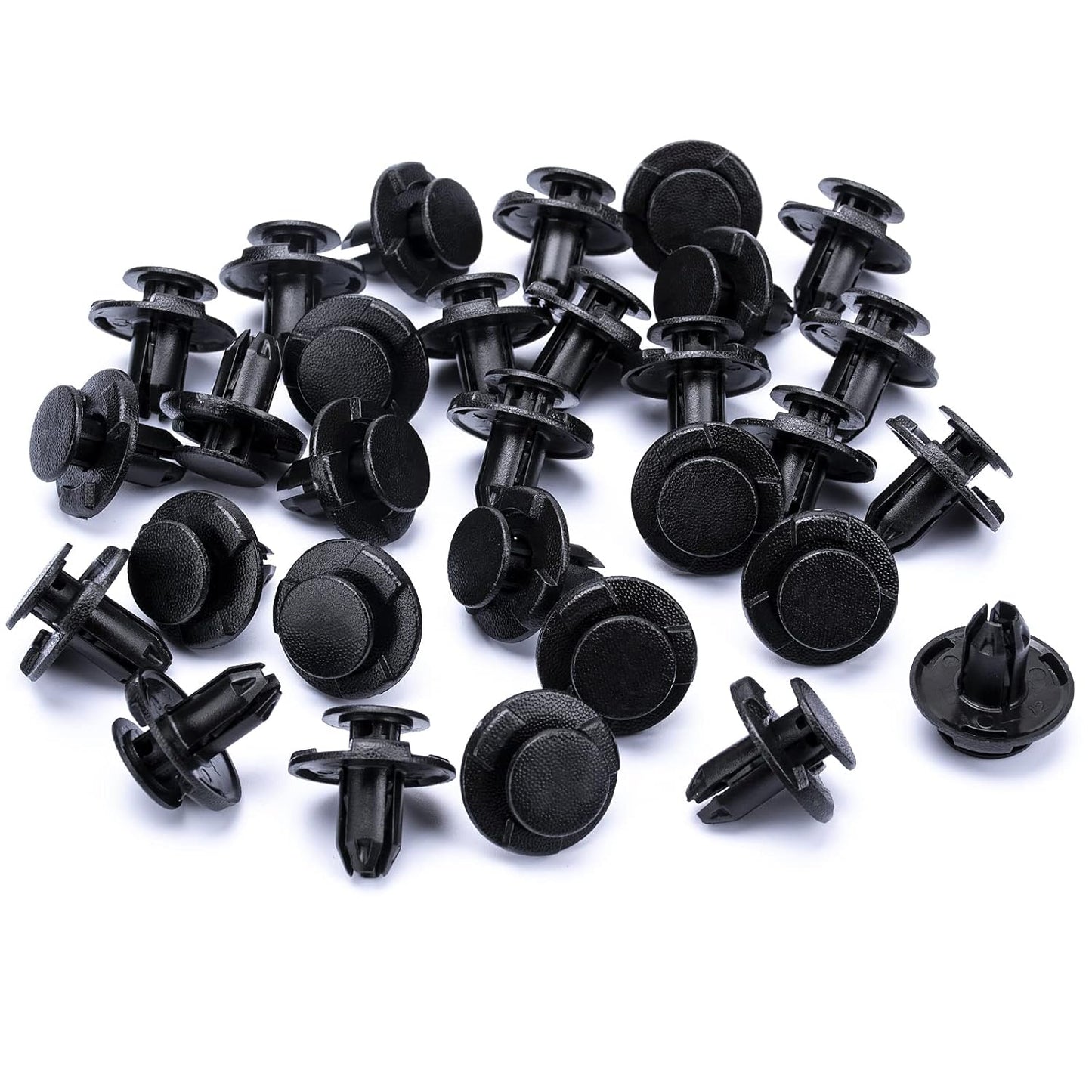 Push Fit Plastic Rivet Trim Clips for Nissan Mazda Ford Renault - 8mm Black