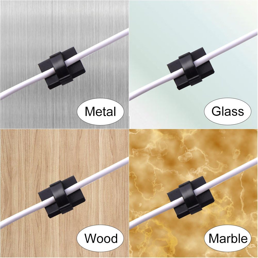 Black Self-Adhesive Cable & Wiring Clip Holder - Interior Trim Wire Retainer
