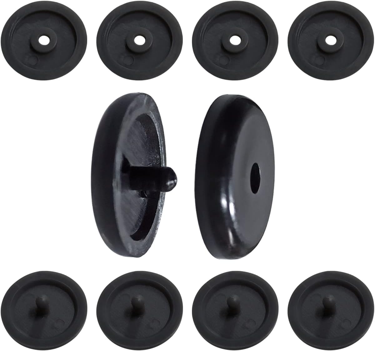 Universal Seat Belt Buckle Stopper Button - Black 5 Sets