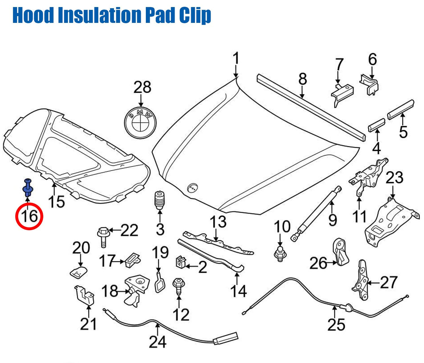 BMW & MINI Body Trim Expanding Screw Rivet - Panel Fastener 51481915964