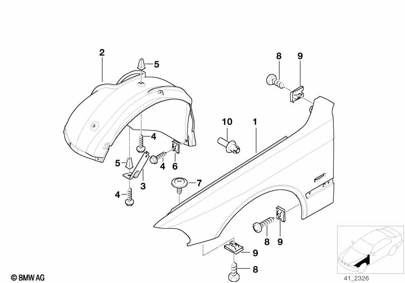 BMW & MINI Expanding Screw Grommet - White Trim Panel Mounting Clip 63171367868