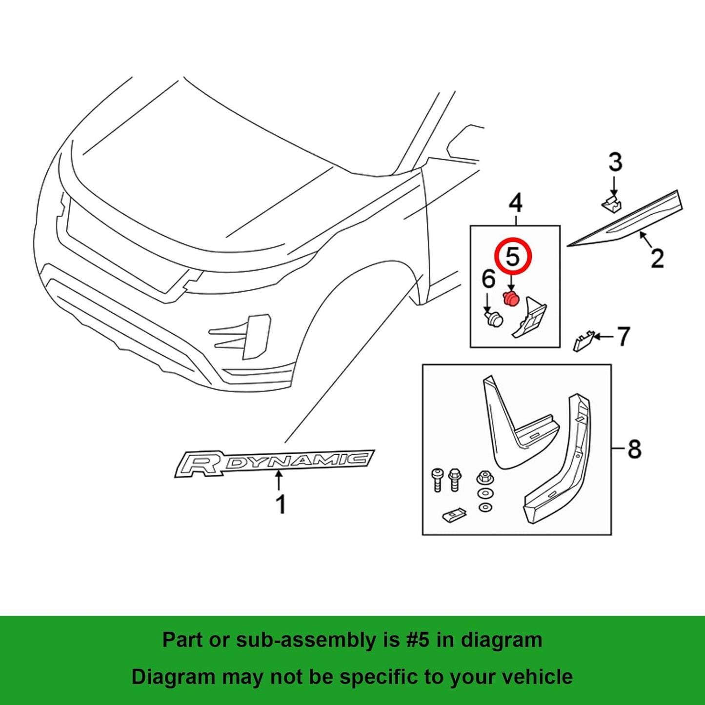 Land Rover Exterior Arch & Door Moulding Clip - Grey Trim Retainer with Rubber Seal LR112137