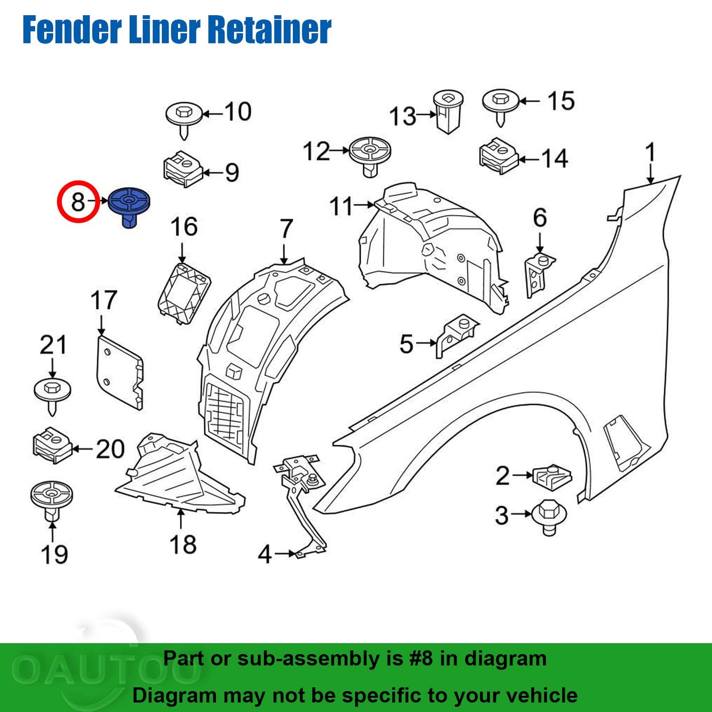 BMW & MINI Expanding Grommet Nut - Trim Panel Fastener Clip 07147306224