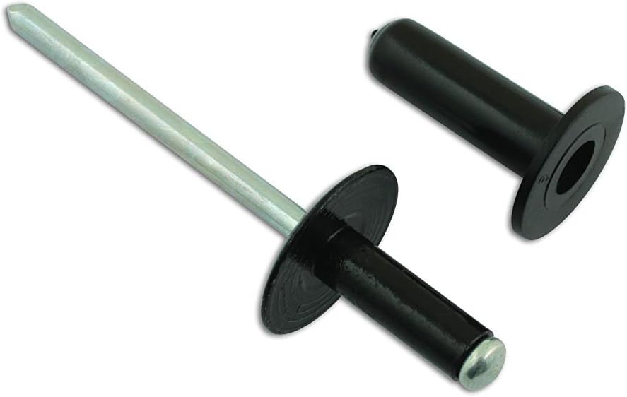 Universal 6.5mm Aluminium Rivet with Black Plastic Head