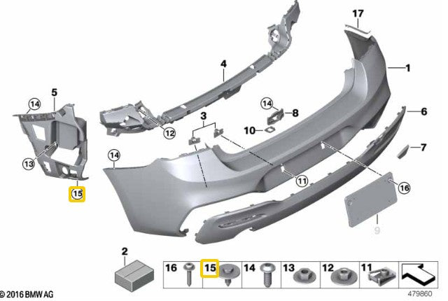 BMW & MINI Large Washer Hex Screw Bolt - Bodywork & Trim Panel Fastener 07149213164
