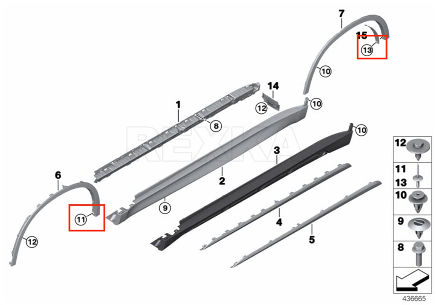 White Wheel Arch Flare Pull Rivet BMW X5 X5M - 07147391324