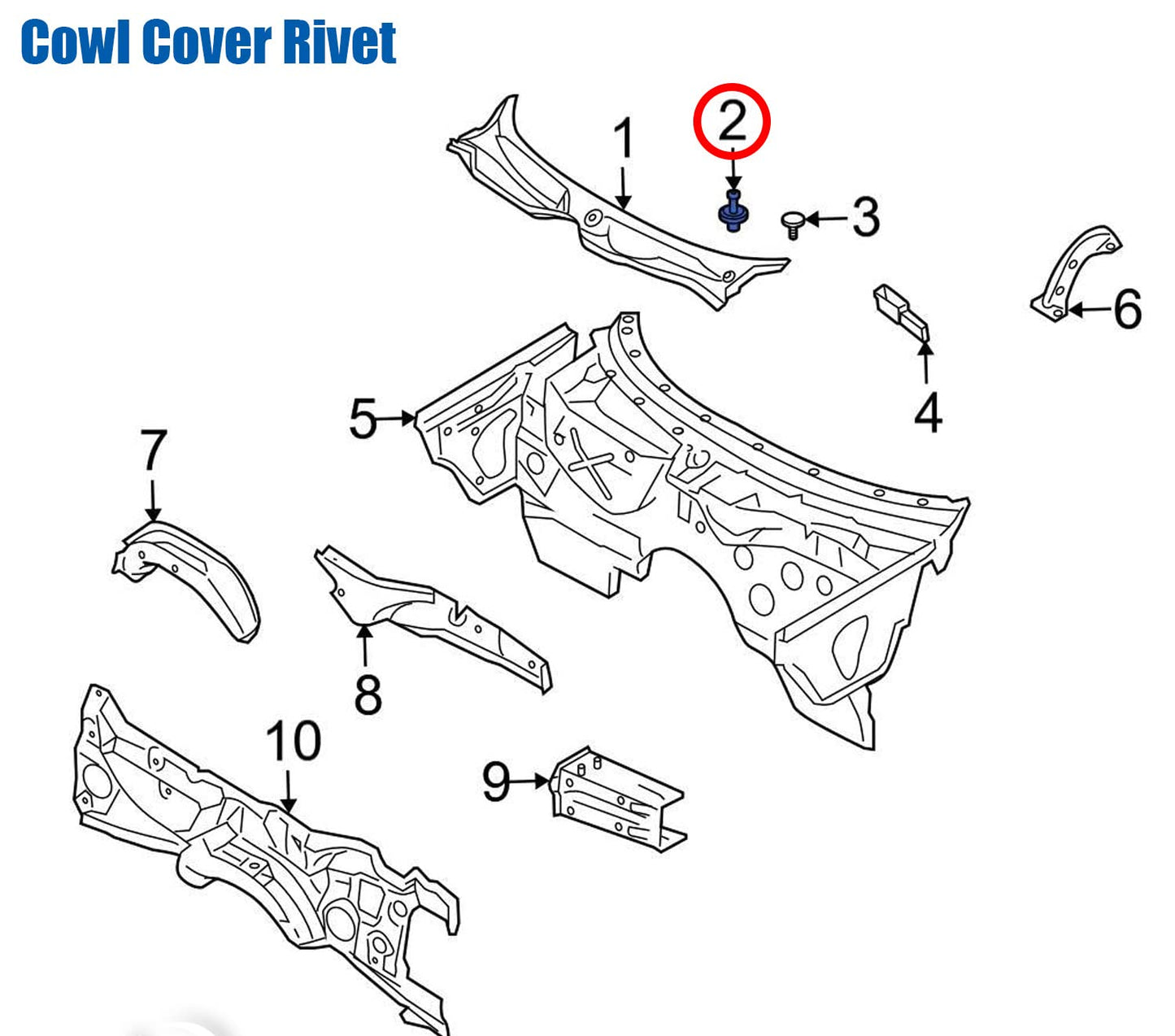 BMW & MINI Body Trim Expanding Screw Rivet - Panel Fastener 51481915964