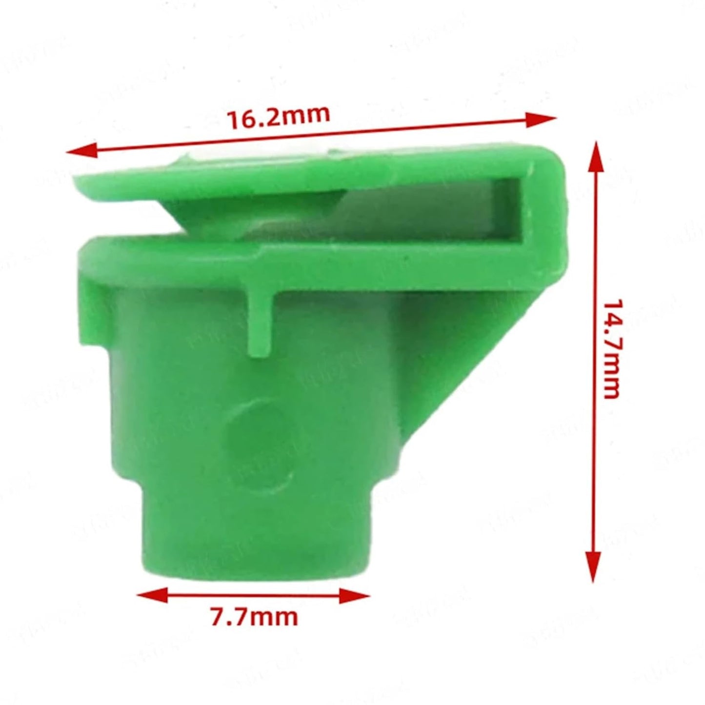 Green Plastic Spire C-Clip - Bumper & Trim Panel Fastener