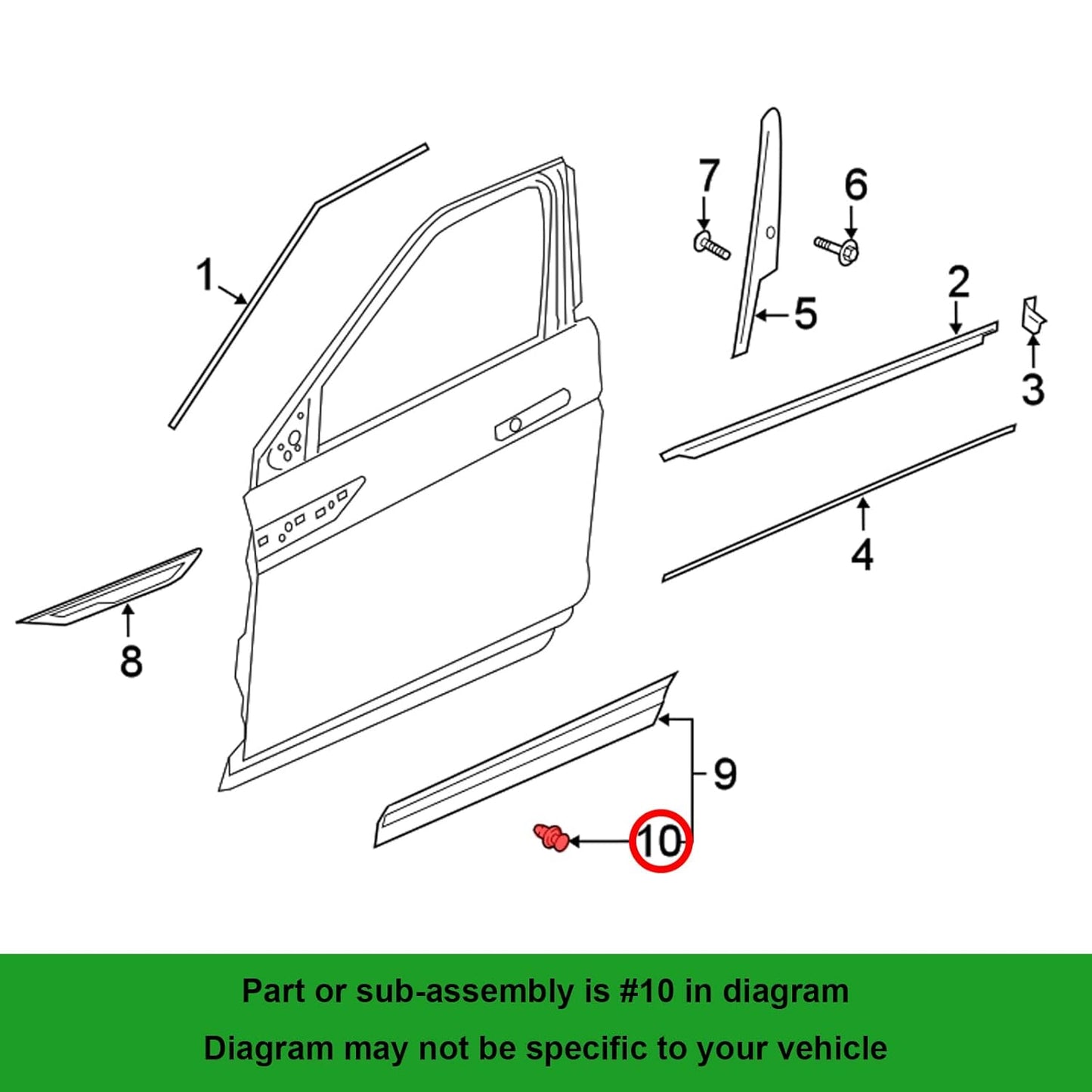 Land Rover Exterior Arch & Door Moulding Clip - Grey Trim Retainer with Rubber Seal LR112137