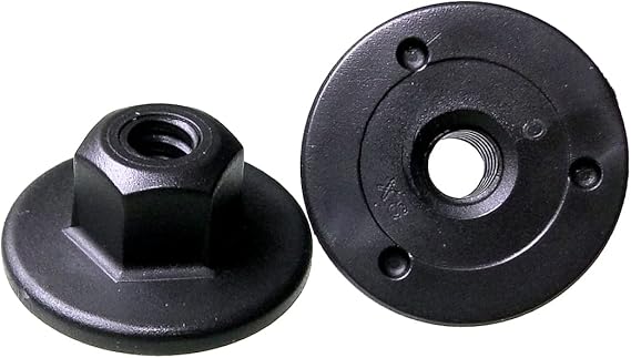 Écrous hexagonaux à embase en plastique noir pour automobile M5 x 0,8 - Hexagone de 11 mm, embase de 22 mm